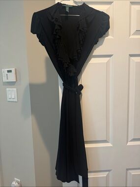 Lauren Ralph Lauren Black Ruffle-Front Dress